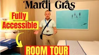 Carnival Mardi Gras Interior FULLY ACCESSIBLE STATEROOM Single Side Approach. Cabin #10325