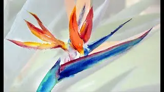 Joyful Watercolor: Bird of Paradise Flower