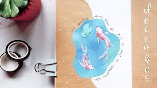 chill bullet journal setup | december 2020 plan with me | koi fish theme ✨