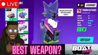 Is the THUNDERSTORM MACHINE GUN the STRONGEST Weapon in Boat Game? ⚡ | Supercell LIVE Gameplay