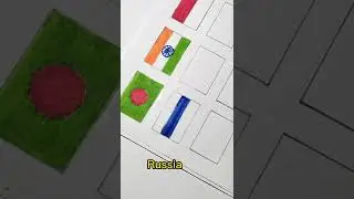 Russia flag art🇷🇺 All country flag art challenge part 6 #shorts #10secondschallenge