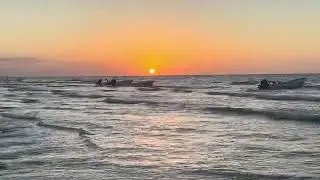 The most beautiful sunset over Isla Holbox in Mexico