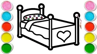 Hi How to Draw a Bed with Glitter Colors for Children ?