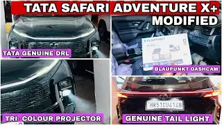 TATA SAFARI ADVENTURE X+ MODIFIED✅ GENUINE DRL & TAIL LIGHT✅ TRI-COLOUR PROJECTOR✅ #harrier2025 