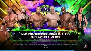 WWE 2K23 6 Man Elimination Chamber Match Gameplay