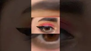 Pink eye makeup with yellow glitter | Pink & Yellow Glitter Cut Crease Eye Makeup | 5 mint eye look