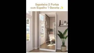 Sapateira 2 Portas com Espelho e 1 Gaveta ✨