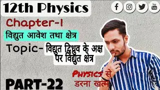 12th Physics ch -1 |Part 22| विद्युत आवेश तथा क्षेत्र | विद्युत द्विध्रुव के अक्ष पर विद्युत क्षेत्र