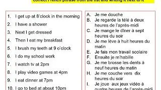 KS3 FRENCH DAILY ROUTINE 2