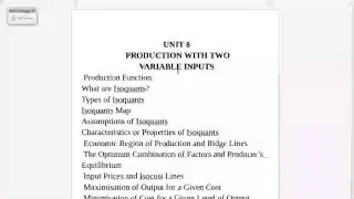 Unit 7 Production  with  two variable input