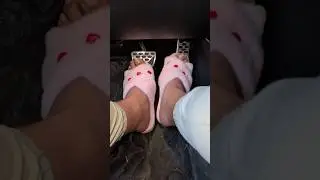 Revving in pink slippers and pedal play #pedalpumping #revving #automobile