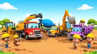 Teamwork in the Mud! Cartoon Vehicles & Animals Save Each Other
