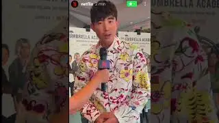 Justin H Min greets a fan and Netflix adds us among close friends. #justinhmin #theumbrellaacademy