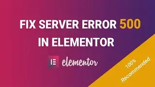 Elementor Server Error 500 Easy Fix  100% Solved  using plugin wp optimize 2024 by sajjad rogi