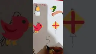 How to Draw Anything from Numbers | Easy 5 Drawing from Numbers for Kids | 1-5  | #shorts #drawing