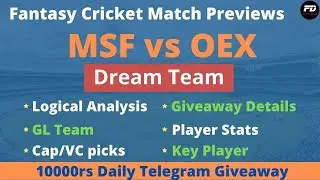MSF vs OEX Dream11 Team and Prediction | MSC Frankfurt vs Ostend Exiles | European Cricket T10