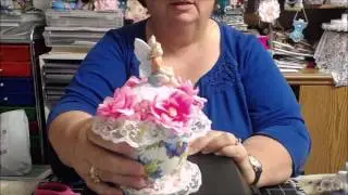 ALTERED ANGEL/FAIRY PLANTER CUPS AND SCISSOR POT HOLDER  I MADE!