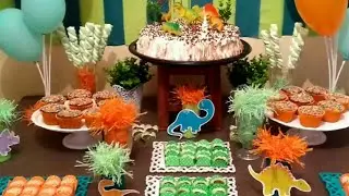 Festa tema dinossauro baby/fácil, barato, simples e bonito