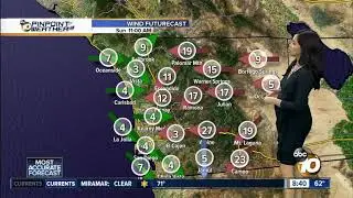 10News Pinpoint Weather for Sun. Nov. 17, 2019