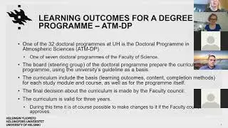 Learning outcomes on different levels: curriculum, course, example