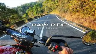 Triumph Scrambler 400X Raw Exhaust Ride - Pure Raw Ride On-Board