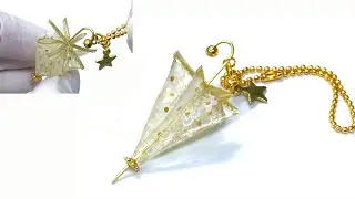 【UVレジン　100均】前回と少し違う方法で雨傘チャーム作ってみました🌂 UV resin Umbrella charm