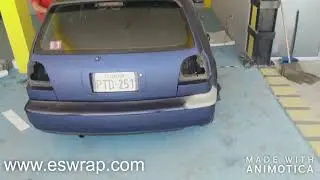 Volkswagen Golf modificado forrado completo con WRAP BLUE MATTE