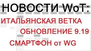 НОВОСТИ WoT: Итальянская ветка, выход патча 9.19, сматрфон от WG