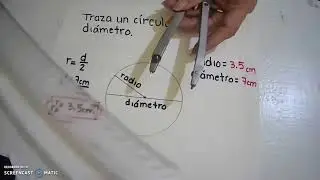 C&oacute;mo trazar un circulo con regla y comp&aacute;s. How to draw a circle with a compass and ruler.
