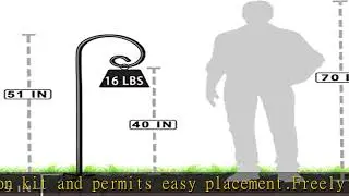 Artigarden Outdoor Shepherd Hooks 60 inch Tall for Bird Feeder (2 Packs), Adjustable Metal Garden P