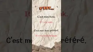 C&rsquo;est&hellip;ㅣTalk like a real French speaker 🇫🇷#LearnFrench#FrenchForBeginners#FrenchPhrases#FrenchPattern