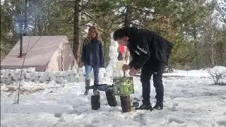 ​KARDA KAMP! Tenekeden Ocak Yaptık ve Kardan Duvar &Ouml;rd&uuml;k ❄️🔥