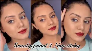 Monsoon smudgeproof & Non-sticky makeup tutorial | Soft glam makeup look with bold lips | kp styles