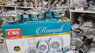 #flower design steel dinner set 57 piece