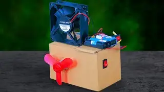 1 Science project item made with cardboard dc motor cooling fan 9v battery switch  