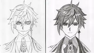 Anime Drawing | How to Draw Zhongli Genshin Impact