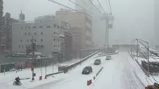 New York storm Fern white out blizzard 2026 Roosevelt Island tram.  