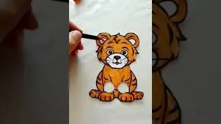 Create a DIY Tiger finger puppet kids craft #kidsart #tiger #diytoys #animalcraft #fingerpuppets