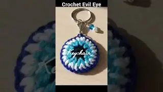🧿 DIY Crochet Evil Eye Keychain in Seconds! #crochet #shorts