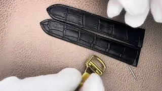 How to attach Cartier Deployment Clasp to Solo Calibre Tank Solo Ronde Leather Strap | NobleStrap