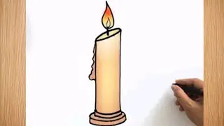 how to draw a candle easy | how to draw a candle easy step by step | mombatti drawing easy