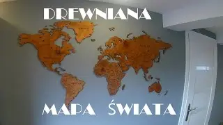 Drewniana mapa świata, montaż mapy z sikorka.net na ścianie. Jak przykleić drewnianą mapę do ściany?