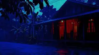 Heavy Rain on Roadside Cabin 🌧️ Deep Sleep ASMR | Tropical Night Rain Sounds