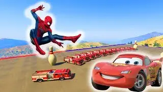 Learning COLORS With SPIDERMAN And TOY TRUCKS FIREFIGHTER - Learn Numbers & Colors for Kids