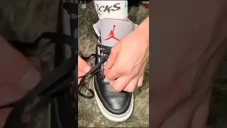 Урок по завязыванию шнурков на кроссовках Jordan 3 (лучший способ) #шнуровки #урок