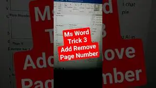 ms word page number setup | page number in word | add page number ms word in specific page 
