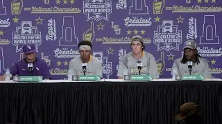 LSU Baseball players spoke to the media after winning the 2025 National Championship