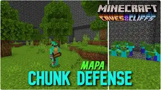 Mapa CHUNK DEFENSE para Minecraft Bedrock 1.17 | Actualizado | Sistema de Tiendas | Hordas Zombie