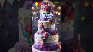 21 May Birthday Wish 💖 | Happy Birthday Song #happybirthday #may #birthdaystatus #cake #shorts