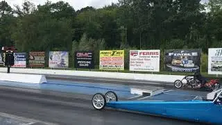 Matt Racine of BE Racing on his Vtwin powered bike Max at a test n tune